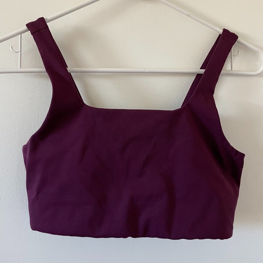Girlfriend Collective Tommy Cropped Bra (Plum)